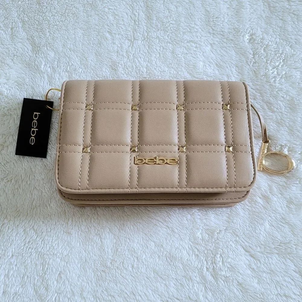 bebe Chica👩 Stud Crossbody Bag in Beige - NWT